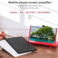 Mirror Screen Magnifier, 3D HD Phone Screen Magnifier Foldable Stand Holder 10 inch Hard Plsatic for All Smartphone. 
