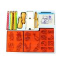 DIY Cartoon stamps for Kids - Clear Scrapbooking Stamp Set Cartoons Stamping Coloring Kit Transparent Outline Drawing Rubber Stamp Set Fun and Learn for Children. 