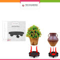 Techmanistan Rolling Round Plant Pot Stand With 3 Wheels, Round Plant Moving Plant Pot Stand Caddy For Indoor or Outdoor Heavy Duty Planter, Patio & Garden Planter Stand Gamla Stand Outdoor Plant Stand Indoor Garden Pot Stands Planter Holders. 