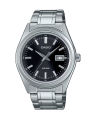 Casio General Silver Stainless Steel Black Dial Watch-MTP-B180D-1A1VDF. 