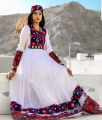 Traditional Yellow Afghani Dress – Hand-Embroidered Mirror Work, Sizes 13-27. 