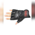 Wrist Wrap Leather Gloves - Black Multipurpose Gloves. 