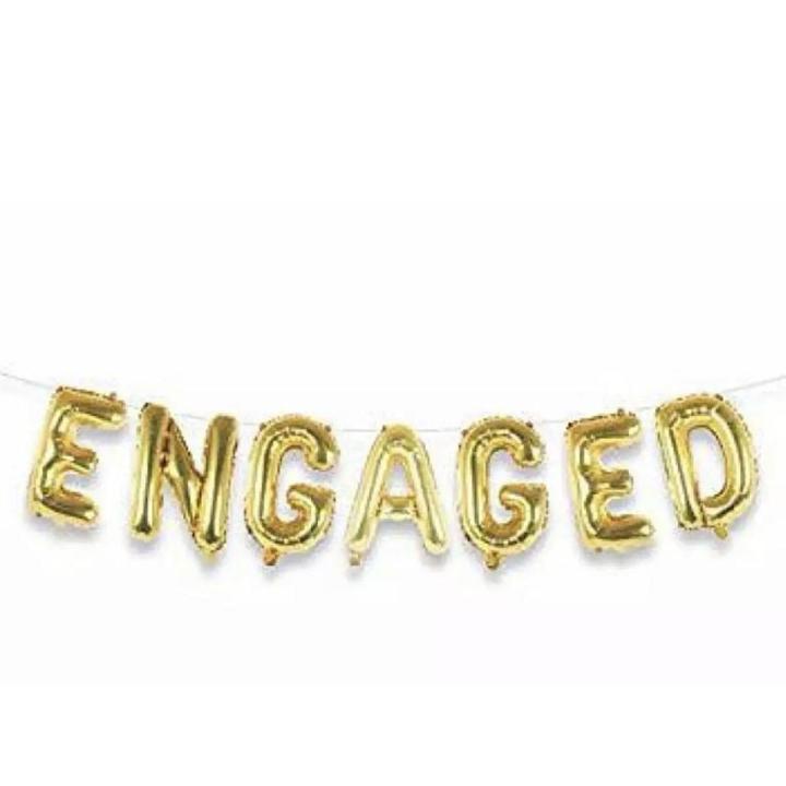 Engaged Engagement foil balloons set - golden 16 inch Golden