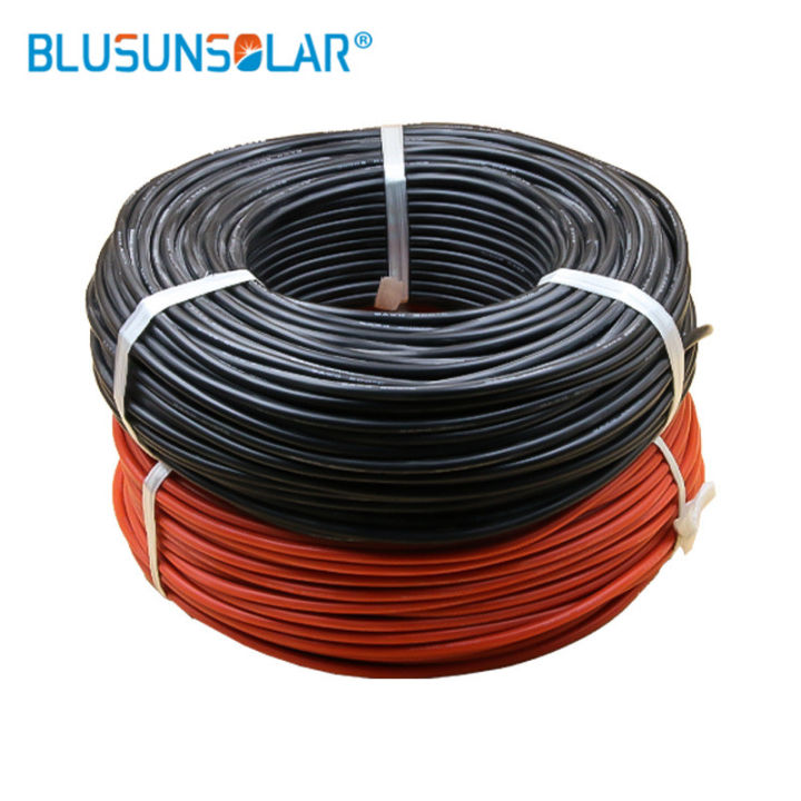 Shipping Free H1z2z2-K Solar Panel Cable Photovoltaic Wire 12 10 Awg 4mm2 6mm2 Wire Tinned Copper Xlpe Jacket Tuv En50618