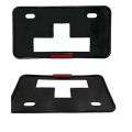 2Pc Car Front , Back Number Plate Frames License Plate Cover With Reflector Black. 