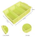 Plastic Office Collapsible Storage Box Bin Baskets Stackable Container Organizer with Partitions Tray(37 x 25 x 8.5 cm). 