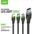 Airox CB-50 (3.1 A out put) 120 Watt Super Fast Charging I phone Data Cable 1000MM | Premium Quality For I Phones mobiles / Super Fast Data Cable/. 