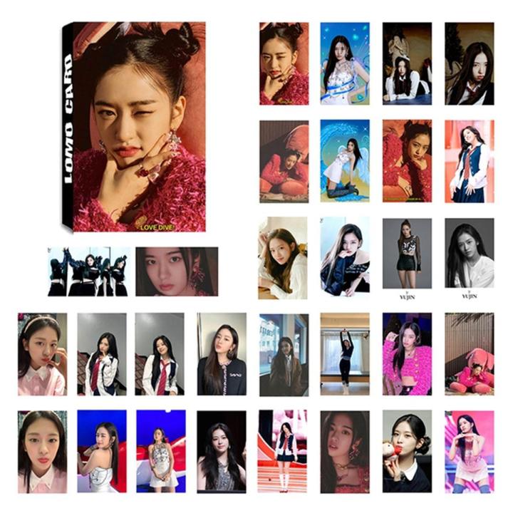 30PCS/Set Kpop IVE New Album LOVE DIVE Photo Cards Won Young An Yu Jin Photocards Lomo Card For Fans Collection Photocards