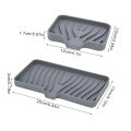 Self Draining Soap Bar Holder Silicone Kitchen Sink Soap Dish Sponge Tray Counter Caddy Organizer for Dish Soap Dispenser. 