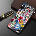 【EmotionaE】Logo N-NBA Basketball Team Phone Case For Apple iPhone 15 14 13 12 11 XS Mini Pro Max 8 7 6S 6 XR X Plus TPU Black Soft Cover. 