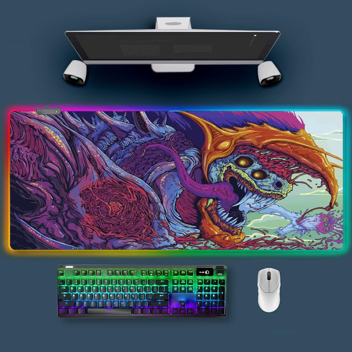 Imported RGB Gaming Mouse Pad with 14 RGB Spectrum Mode Large Extended soft led mousepad For Pro Gamers PC laptop Gaming Mousepad