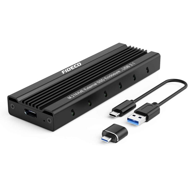 FIDECO M.2 NVME USB Type C SSD Enclosure Adapter, USB 3.1 Gen 2 10Gbps