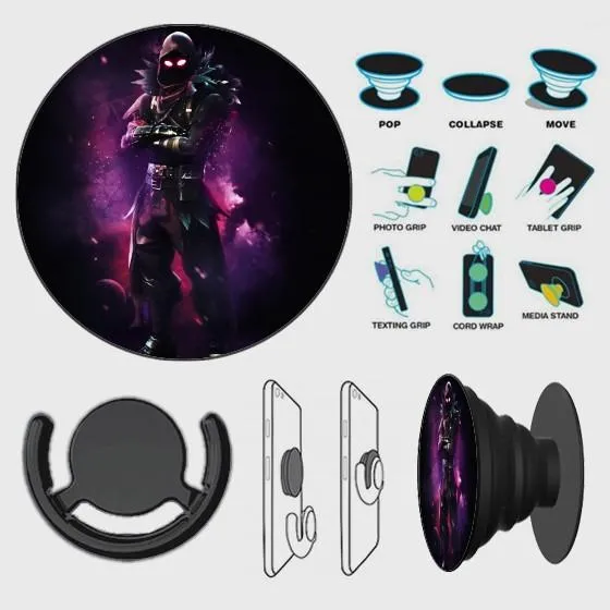 Popsocket%20Phone%20Grip%20With%20Free%20Mount%20Adapter%20-%20Raven%20Fortnite%20-%20PopSocket%20Black%20-%20SKINLEE-501-3-2%20-%20Image%203