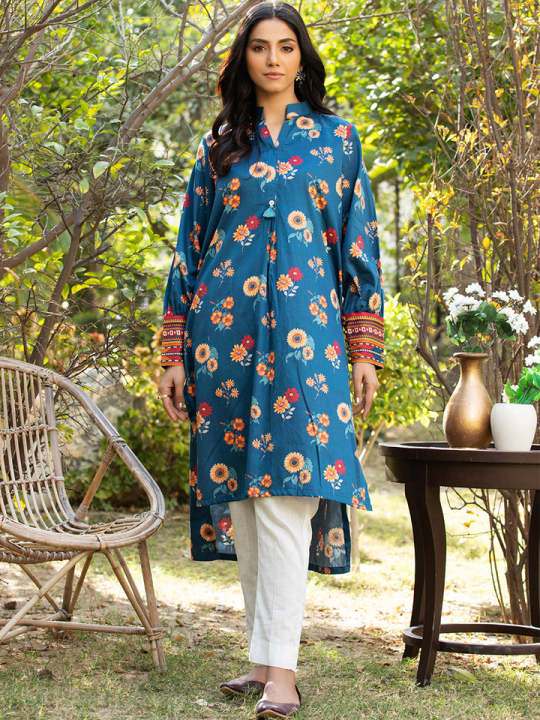 Salitex Stitched 1 Piece Printed Kurta Shirt For Girls And Women Cotton Silk Ready To Wear Collection Casual Pret Design Sku Cps23Dc013S Daraz.pk