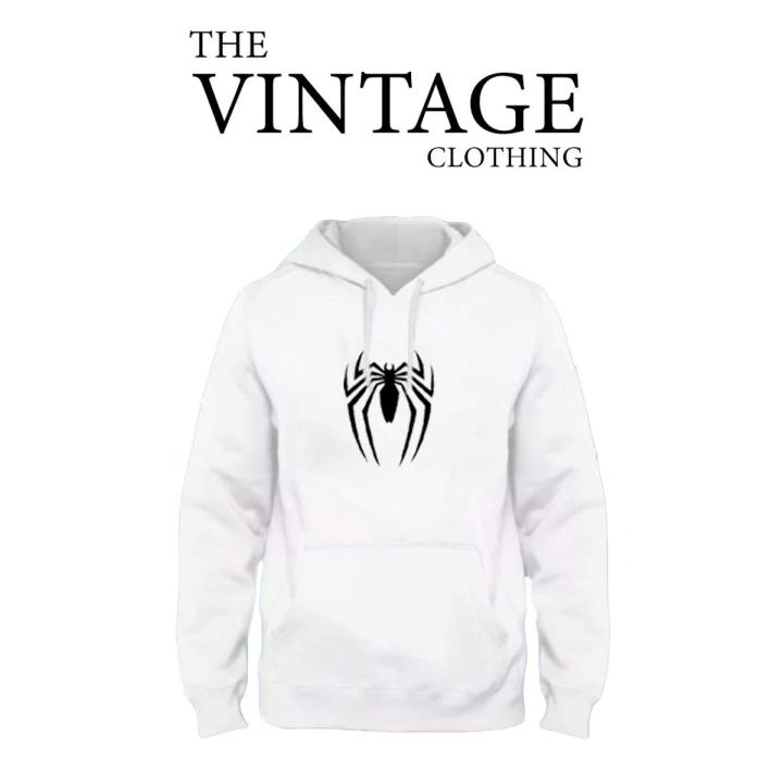 The Vintage Clothing White premium quality SPIDERMAN MARVRLprinted Hoodies For Men / Hoodies For Girls pullover
