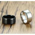 Pack Of 2 BLACK/SILVER High Quality Samurai Titanium Stainless Steel Rings. 