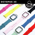 Case+Strap Apple Watch Strap Series S1 S2 S3 S4 S5 S6 SE Sport Band Bands Liquid Silicone iWatch Strap 38mm 40mm 42mm 44mm Band with Full Cover case. 