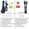 Waterproof Multifunction Laser LED Tactical Flashlight RL-2210 With 1Km Range And Long Lasting Backup Torch With Power Bank 8800mAh Rechargeable Cell Included. 