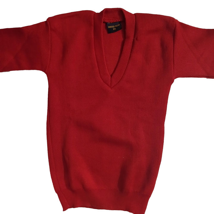 Red Sweater V-neck Size 22, 26, 28 / Winter School Uniform