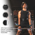 Weightlifting gym Leather lever belt for fitness - 4 inches Black. 