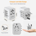 TESSAN Universal Power Adapter, International Plug Adapter with 4 USB Outlets, Travel Worldwide Essentials, All in 1 Wall Charger Converter for UK EU Europe Ireland AU (Type C/G/A/I) Grey. 