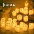 Pack of 1/2/3 / 6 / 10 /12 / 24 LED Candle Tea Light flameless Candles Electric in Warm White and Wave and Battery-Operating with Free Bettery Cells.. 