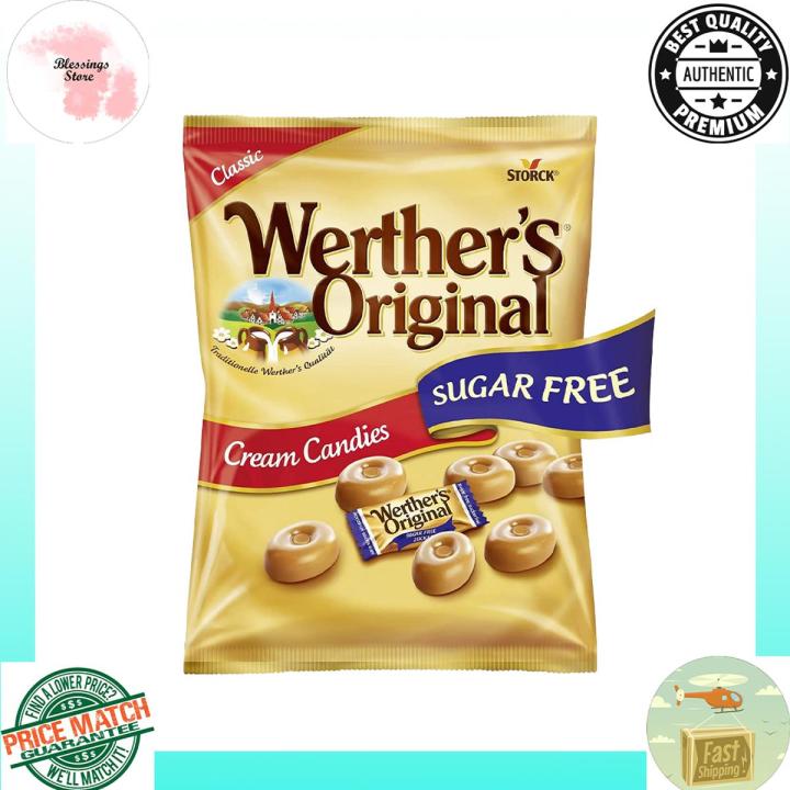 Storck Werthers Original Cream Candies, Sugar Free, Perfect for Diabetics & Health Conscious, 70gm Pouch (Imported from Germany)
