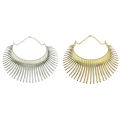 Women's Big African Necklace Indian Style Bending Alloy Big Thorn Statement Collar Choker Silver Color. 