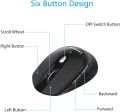LeadsaiL Wireless Computer Mouse, 2.4G Portable Slim  Mouse Less Noise for Laptop Optical Mouse with 6 Buttons. 