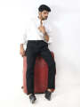 AZ Men's Formal Dress Shirt Plain OFF White. 