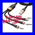 100W Super Fast Charging 3-in-1 & 4-in-1 Multi USB Cable 1.2M | Universal Fast Charging Cable | ST Mobitech PK. 