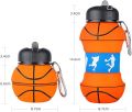 550ml Foldable Football Water Bottles Portable Sports Water Bottle Soccer Ball Shaped Water Bottl Silicone Water Cup 550ml Foldable Water Bottle. 