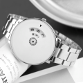 NN7122KM04 Beyond Silver Stainless Steel Chain Quarter Time Analog Watch - For Men. 