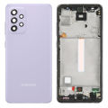 Samsung Galaxy A52 Middle Frame Housing With Side Button and Camera Lens Complete Body Casing Replacement For Galaxy A52 - Purple. 