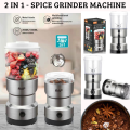 Masala Grinder Machine Stainless Steel Mini Electric 2 in 1 Electric Grinder Coffee Grinder and Blender High-Quality  4 Blades Blender Machine 100% Original 330W Premium Quality Machine. 