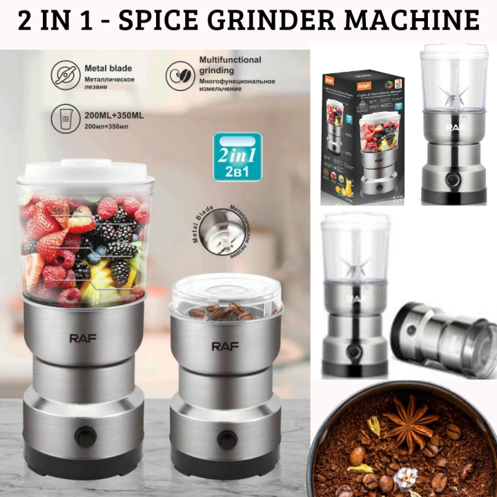 Masala Grinder Machine Stainless Steel Mini Electric 2 in 1 Electric Grinder Coffee Grinder and Blender High-Quality  4 Blades Blender Machine 100% Original 330W Premium Quality Machine
