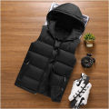 Sleeveless Puffer Jacket for Mens with Detachable Hood Winter Jacket Sleeveless with hood. 