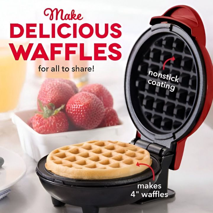 Mini Non-Stick Waffles Maker | Portable Electric Waffle Iron Machine | Non-Stick Easy Clean | Hash Browns Keto Chaffles