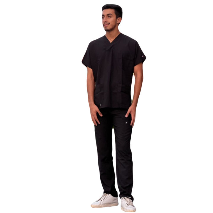 Black medical scrubs for doctors. Doctors scrub