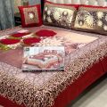 Bedsheet | High-Quality | Unique Design 4 PCS Panel Print 3D Crystal Cotton Bedsheet Set | 1 king size bed sheet 95*98 inch |2 pillow cases 19*29 inch | 1 cusion case 14*14 inch. 