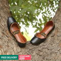 Black Desi Khussa for Women - Traditional Handcrafted, Comfortable, Versatile Ethnic Footwear. 