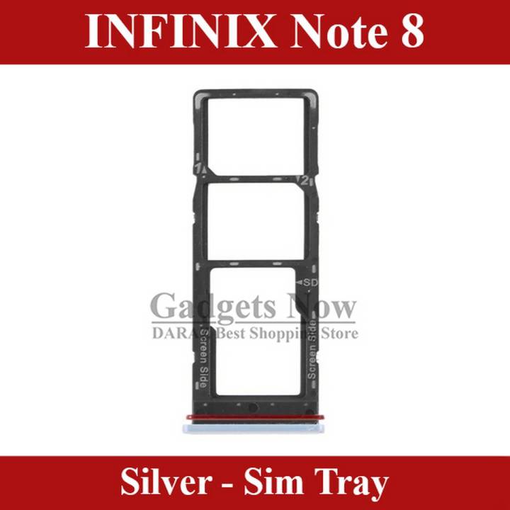 Infinix Note 8 SIM Tray Sim Jacket Sim Slot Sim Door For Infinix Note 8 - Silver
