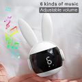 Kids Alarm Clock for Kids, Bunny Alarm Clocks for Girls Boys, White Kid Alarm Clock with Ringtones & Night Light Rechargeable Snoozing. 