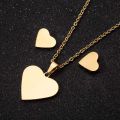 Fashion Non Tarnish 18K Gold Plated Heart Moon Butterfly Pendant Earring Necklace Stainless Steel Jewelry Set For Women Ladies. 