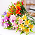 7flowers/Branch Artificial Plastic Lily -Artificial Flower Bouquet- Photo Props Home DIY Table Decoration Durable Artificial Flower. 