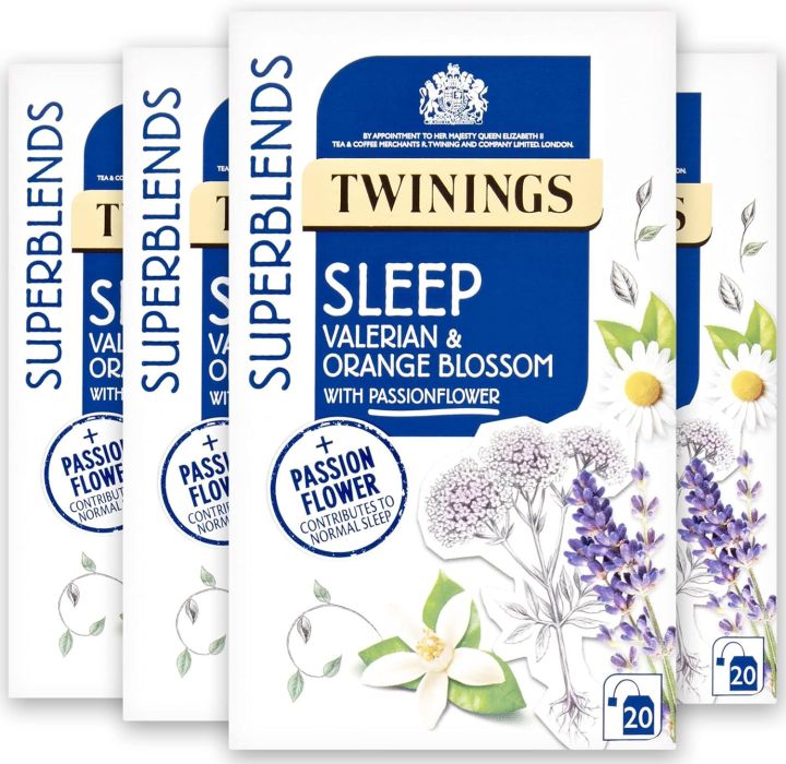Twinings Superblends Sleep Tea - Valerian Root & Orange Blossom Herbal Tea Infusion with Passionflower & Lavender - Sleep Tea, 20 Biodegradable Tea Bags