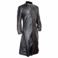 Stay Warm, Stay Stylish, Stay Neo with Neo Leather Long Trench Coat - Black. 