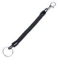 Lobster Clasp Black Spring Stretchy Coil Cord Strap Keychain Key Chain Rope. 