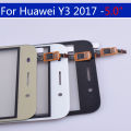 5.0 For Huawei Y3 2017 Touch Screen Digitizer Front Glass Panel For CRO-L02 CRO-L22 CRO-L03 CRO-L23 CRO-U00 Touchscreen. 