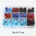 77 Pieces Box Universal Car Air Conditioner Dust Cover Replacement A C System High Low Side Port Caps Replacing Replacement. 